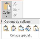 Le bouton Coller dans PowerPoint 2016