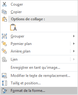 Format de la forme dans PowerPoint 2016