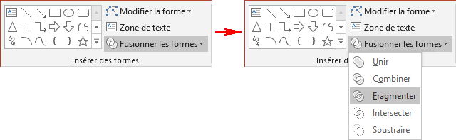 Fragmenter dans PowerPoint 2016