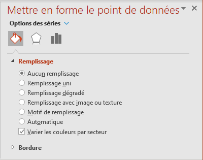 Aucun remplissage de point de données dans PowerPoint 365