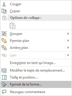 Format de la forme dans PowerPoint 365