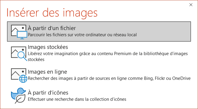 Insérer des images dans Format de la forme PowerPoint 365