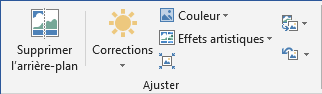 Le groupe Ajuster dans Word 2016