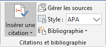 Insérer une citation dans Word 2016