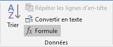 Formule dans Word 2016