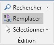 Le bouton Remplacer dans Word 2016