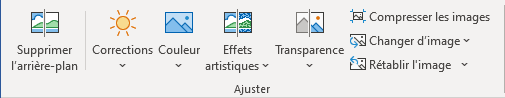 Le groupe Ajuster dans Word 365