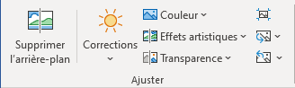 Le groupe Ajuster dans Word 365