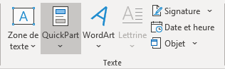 QuickPart dans Word 365
