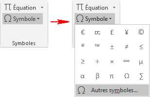 Autres Symboles dans Word 365