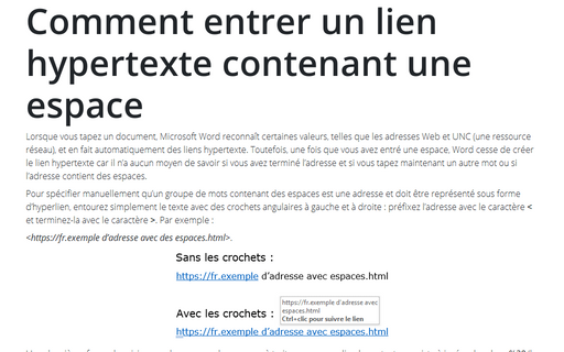 Comment Utiliser Un Lien Hypertexte Sans Appuyer Ctrl Microsoft Word 16