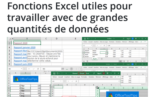 Fonctions Excel utiles pour travailler avec de grandes quantités de données