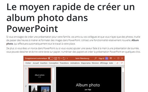 Le moyen rapide de créer un album photo dans PowerPoint