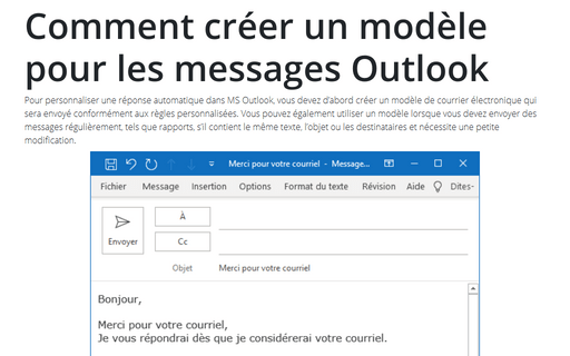 Comment créer un modèle pour les messages Outlook
