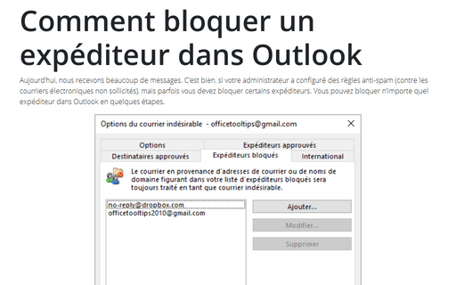 Comment bloquer un expéditeur dans Outlook