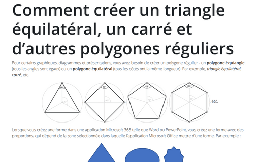 Comment créer un triangle équilatéral, un carré et d’autres polygones réguliers dans Word