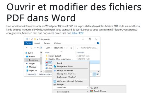 Ouvrir et modifier des fichiers PDF dans Word